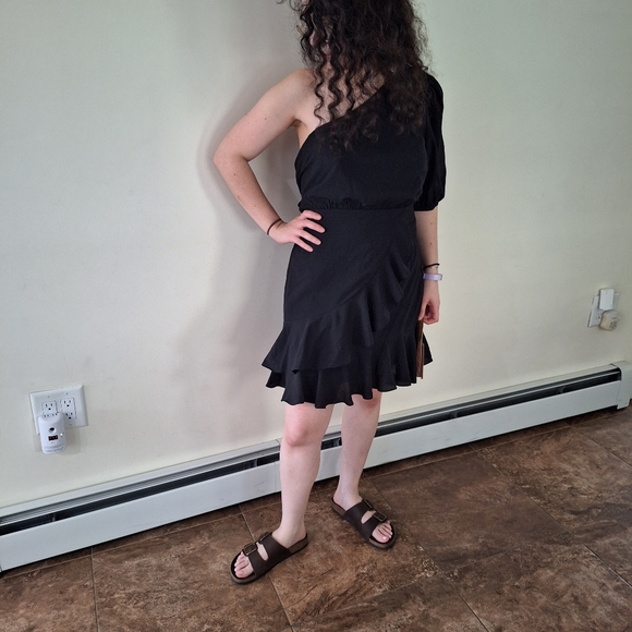 1 shoulder crepe dress - Picture 3 of 13